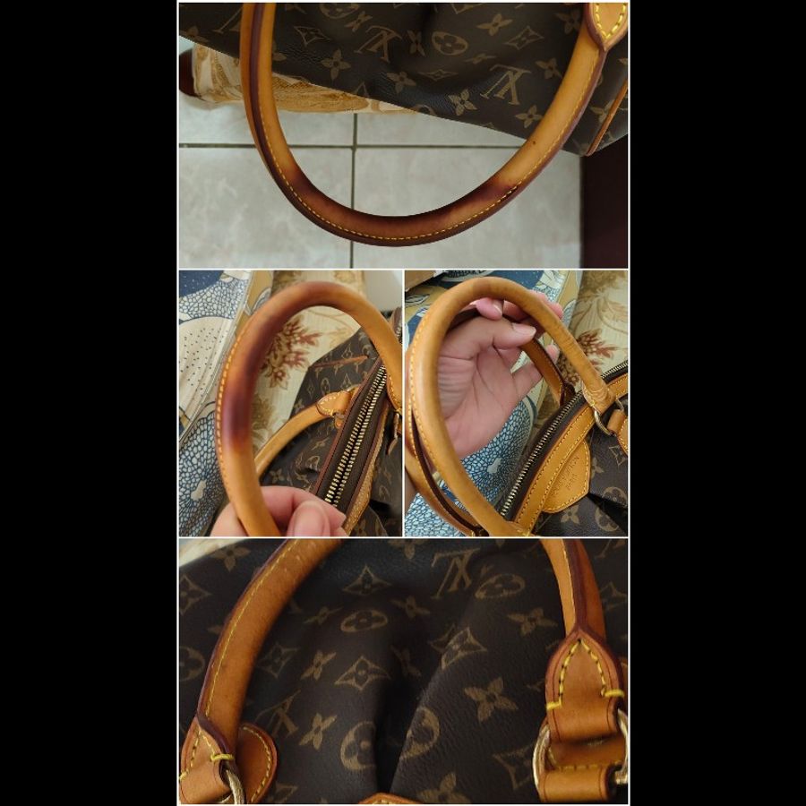 Louis Vuitton 正版絕版 明顯倉庫折舊 真皮及防刮包身 容量大 手提包 水餃包 請看商品敘述-19