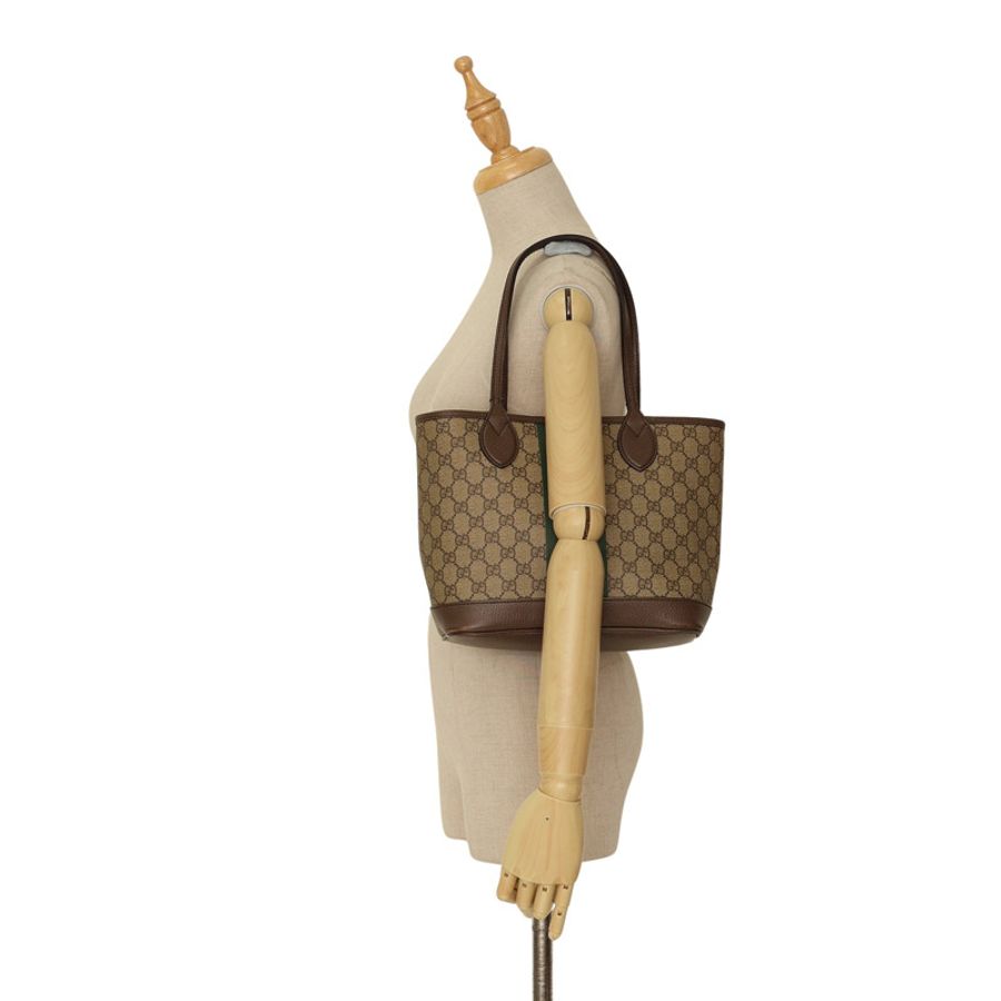 GUCCI 古馳 Ophidia 小號手提包 棕色 GG Supreme帆布 726762-6
