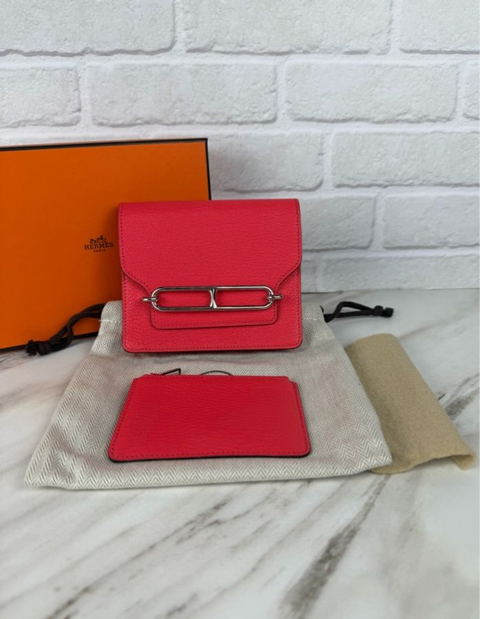 Hermès 愛馬仕 Roulis slim 0E 德克薩斯粉 Rose Texas 銀釦-0