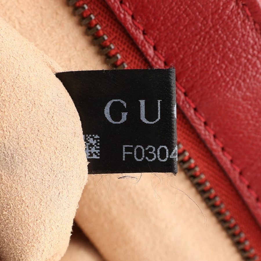 GUCCI 古馳 GG Marmont 絎縫 小號 肩背包 黑/紅色 牛皮 443497-5
