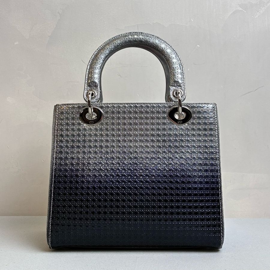 Dior/迪奧 漸變藍銀扣 五格戴妃 手提包斜挎包 98新-2