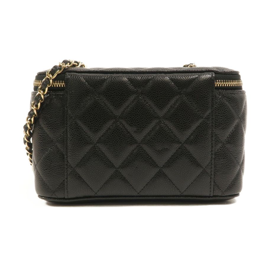 CHANEL 牛皮皮革Vanity Case鏈帶肩背袋-1