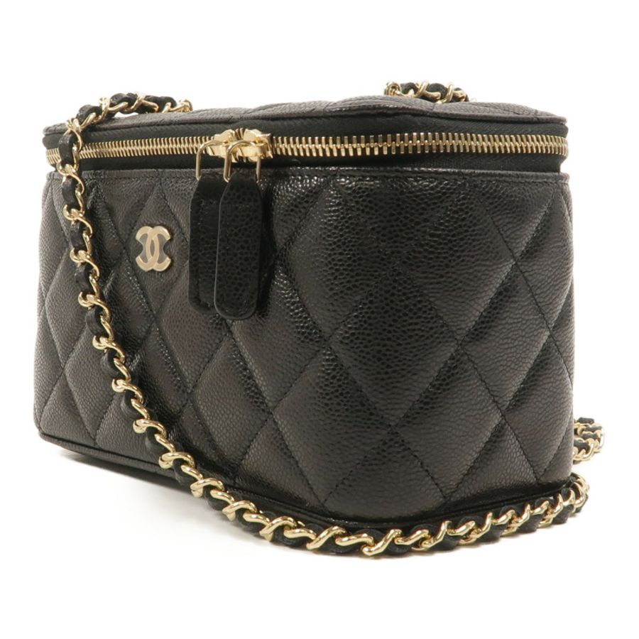 CHANEL 牛皮皮革Vanity Case鏈帶肩背袋-2
