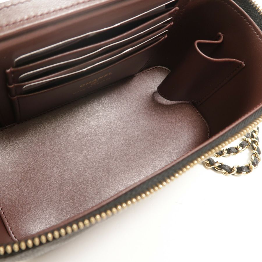 CHANEL 牛皮皮革Vanity Case鏈帶肩背袋-4