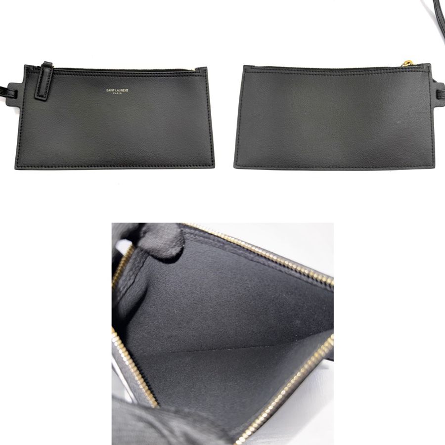 YSL 聖羅蘭 黑色牛皮肩背包 600281-5