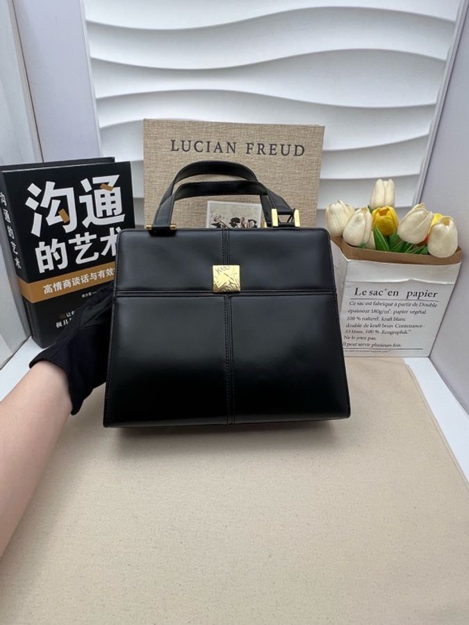 YSL聖羅蘭box皮托特黑色分割方格手-0