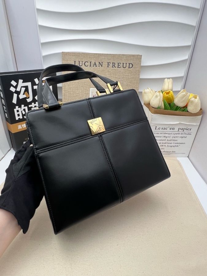 YSL聖羅蘭box皮托特黑色分割方格手-1
