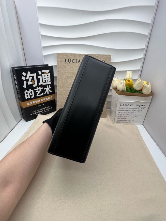 YSL聖羅蘭box皮托特黑色分割方格手-4