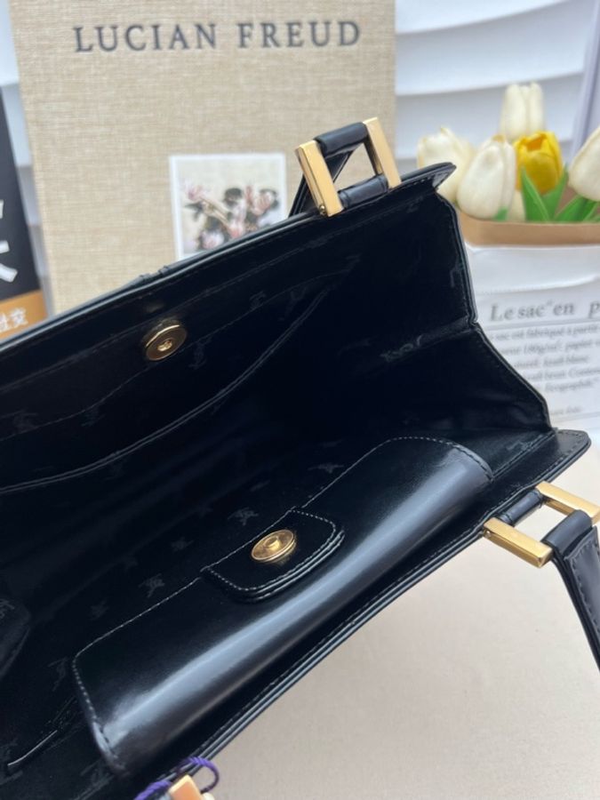 YSL聖羅蘭box皮托特黑色分割方格手-6