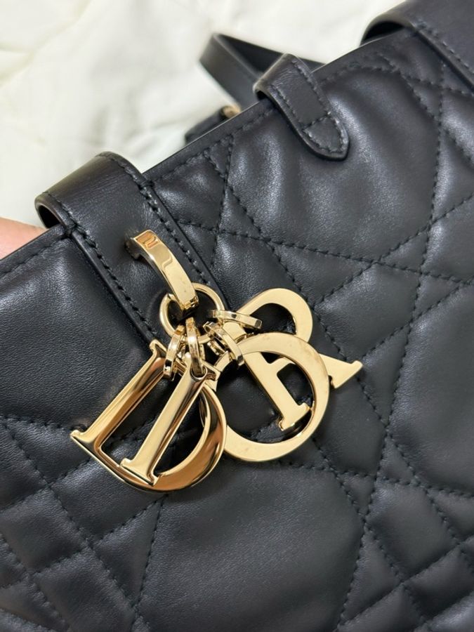 Dior Toujours 中型直式托特包 黑色小牛皮-4
