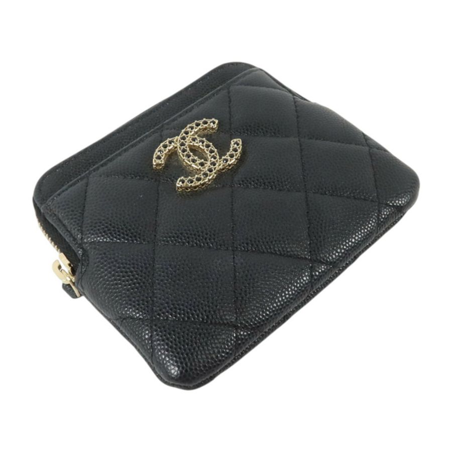 CHANEL 牛皮皮革Zipped Coin Purse金扣零錢包-2