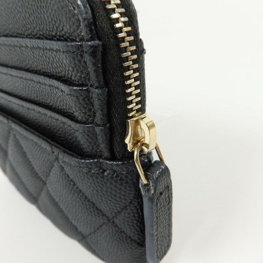 CHANEL 牛皮皮革Zipped Coin Purse金扣零錢包-7
