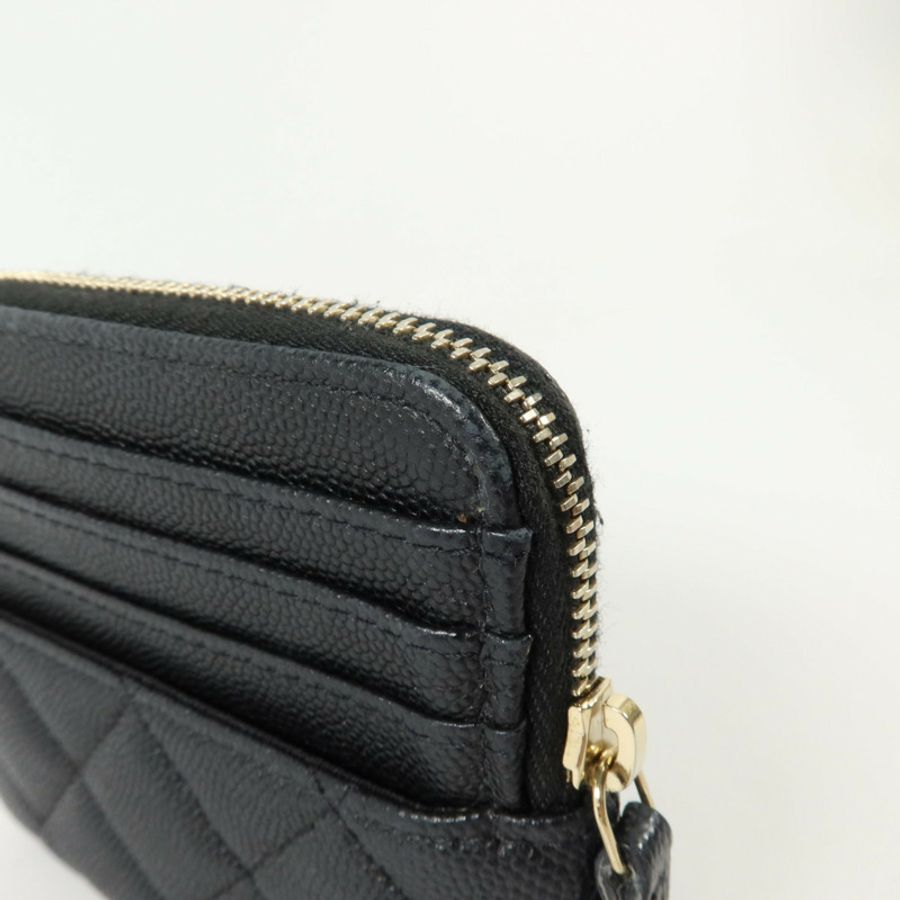 CHANEL 牛皮皮革Zipped Coin Purse金扣零錢包-13