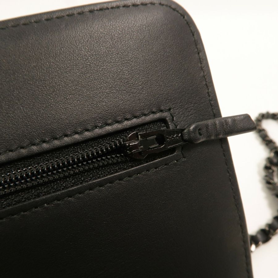 CHANEL 牛皮皮革WOC Wallet On Chain鏈帶肩背袋-15