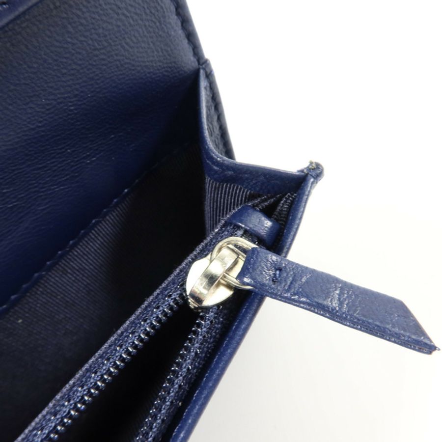 CHANEL 羊皮皮革Long Wallet銀扣長錢包-16