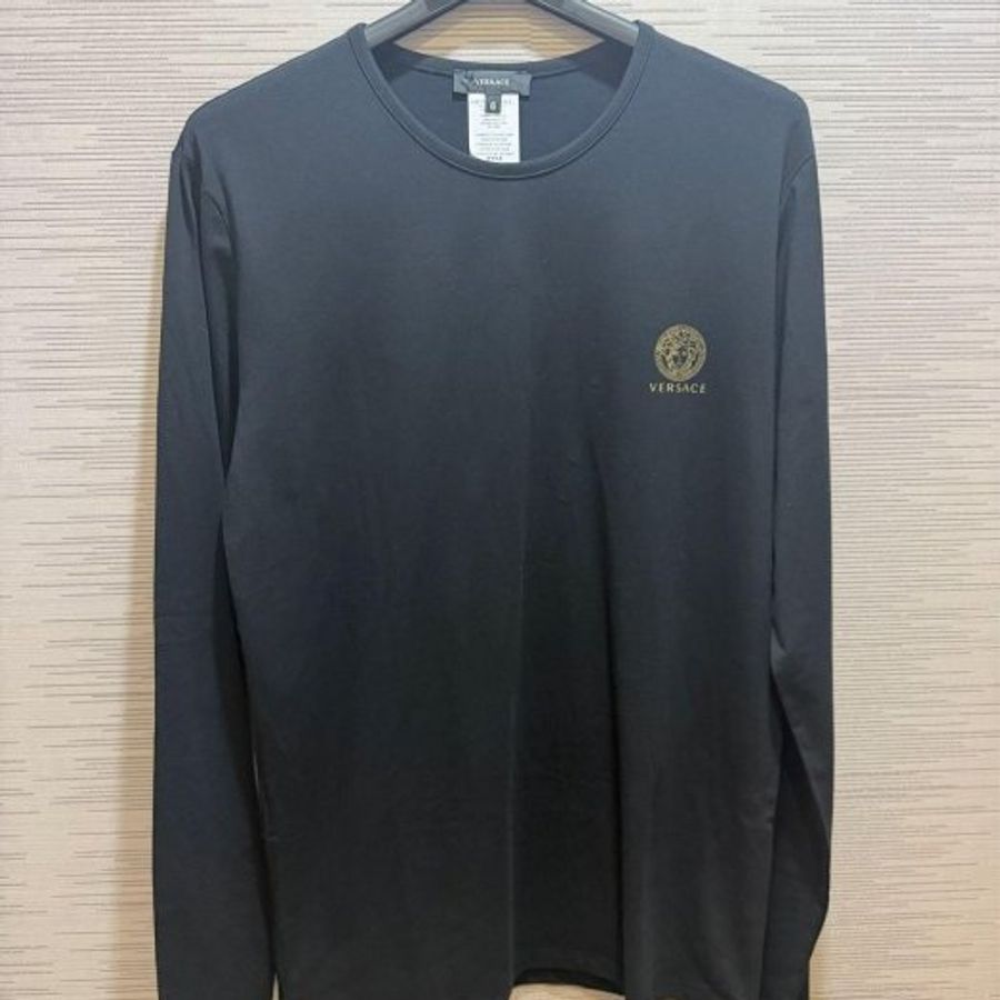 💎Han's house精品服飾💎VERSACE 凡賽斯 女神頭 頂級黑牌 LOGO 長袖 原價3900-4