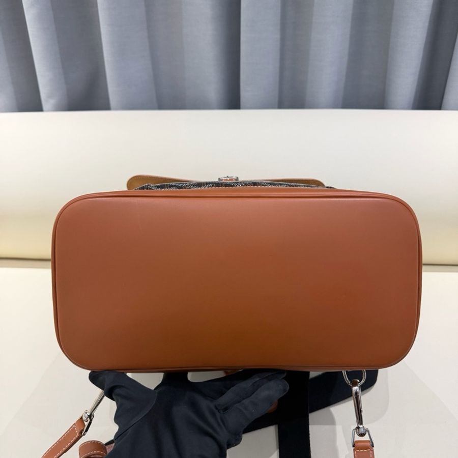 Goyard 戈雅 高雅德 alpin 棕色老花雙肩包手提包單肩包斜挎包 大號-4
