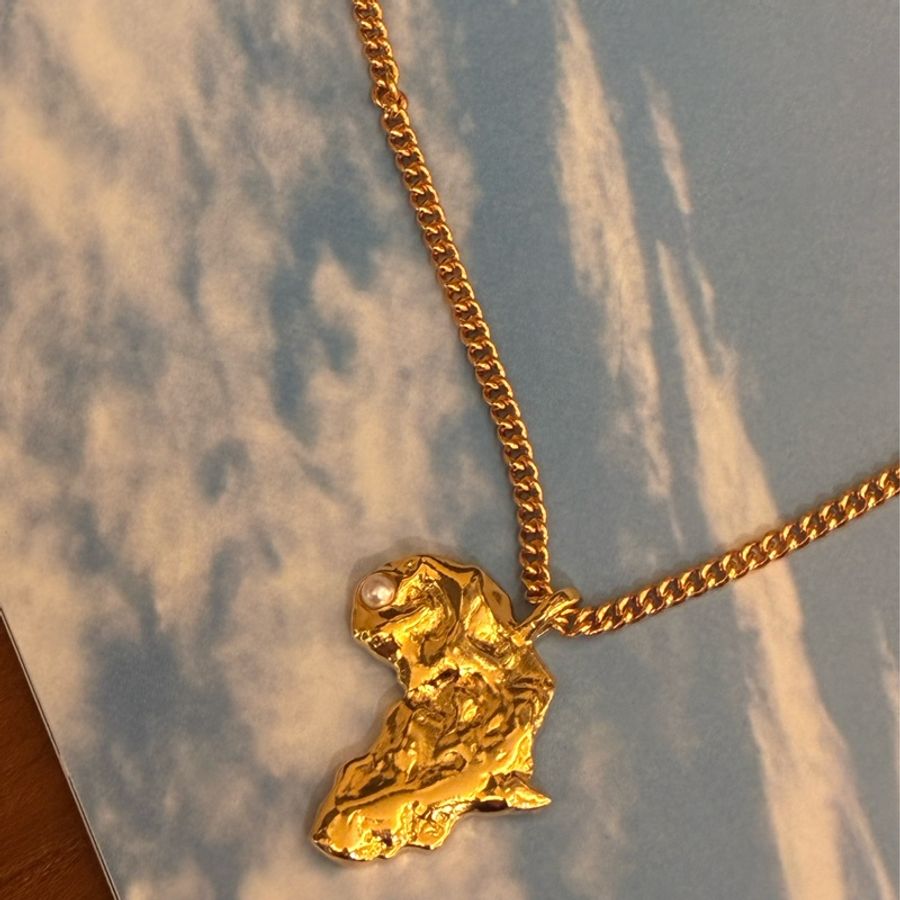 Chanel 熔岩金珍珠+雙C小鑽項鍊🤍-3