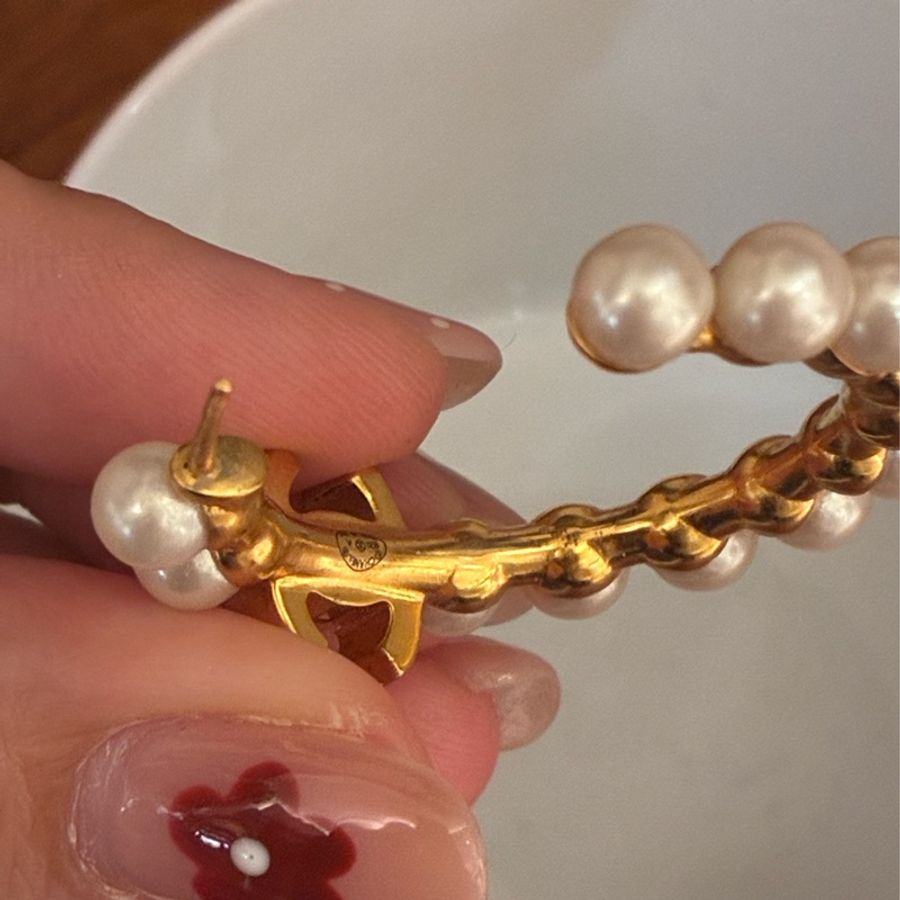 Chanel 珍珠大C金雙C耳環 氣質🎀-17