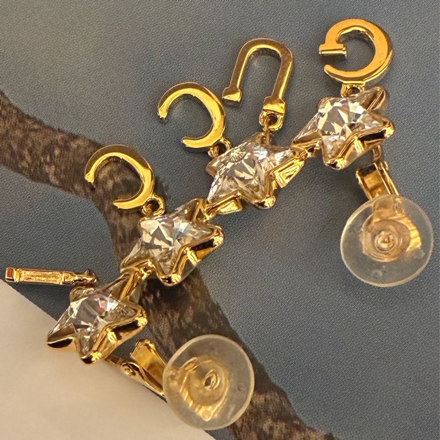 Gucci 金鑽星星字母logo耳夾🤍-9