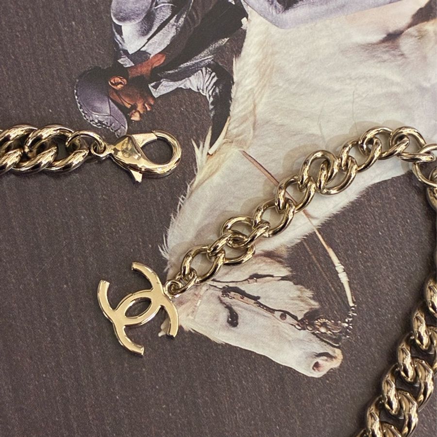 Chanel 黑色方形琺瑯頸鏈🤍貴氣-9