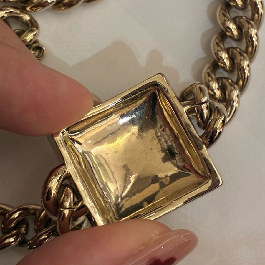 Chanel 黑色方形琺瑯頸鏈🤍貴氣-19