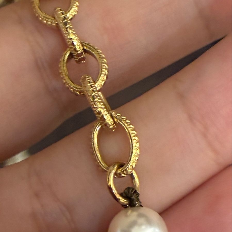 Chanel 復古金雙C鑽珍珠項鍊🎀-22