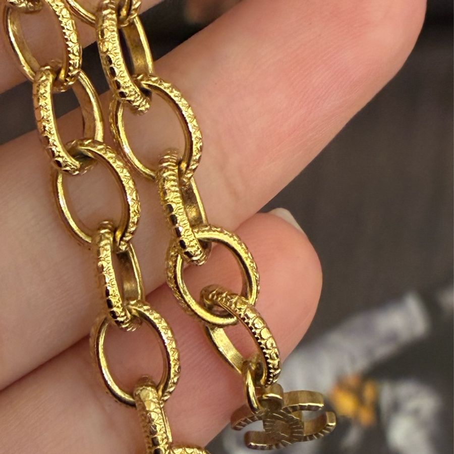 Chanel 復古金雙C鑽珍珠項鍊🎀-26