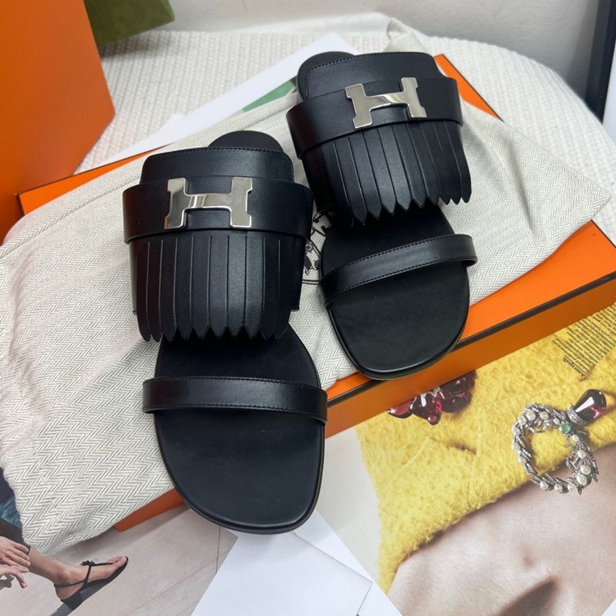 Hermès 愛馬仕 黑色拖鞋 36碼 未使用-1