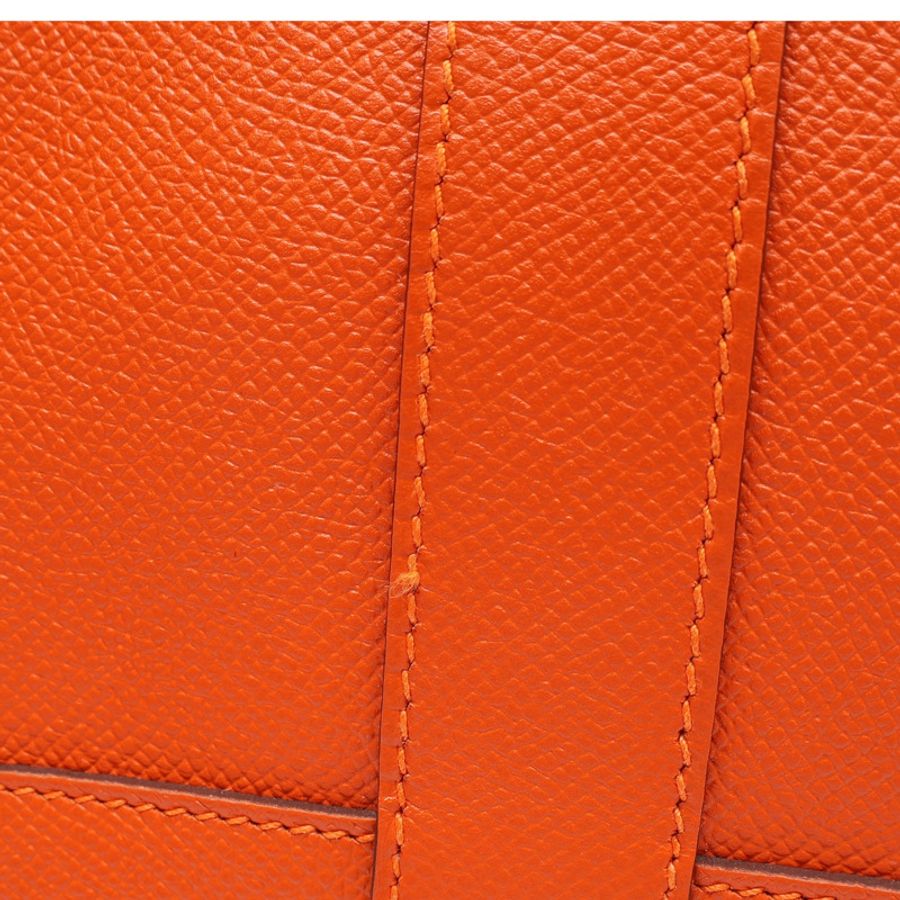HERMES 愛馬仕 Garden Party 30 手提包 經典橘 Epsom牛皮 C刻 銀扣-9
