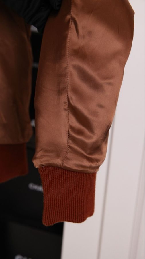 Celine 焦糖色皮革两口袋拉链皮衣外套-19