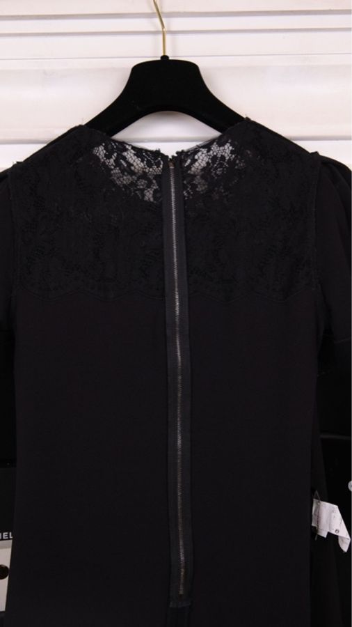 Dolce&Gabbana黑色蕾丝拼接短袖连衣裙-25