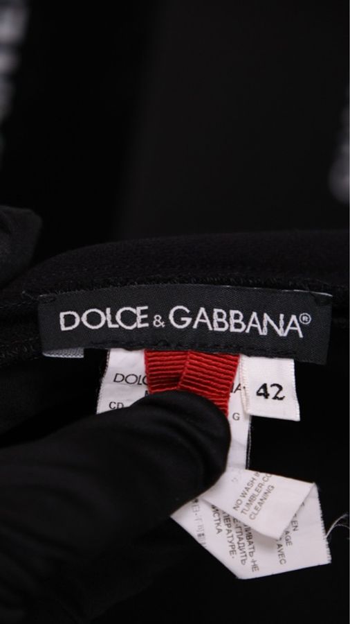 Dolce&Gabbana黑色蕾丝拼接短袖连衣裙-34