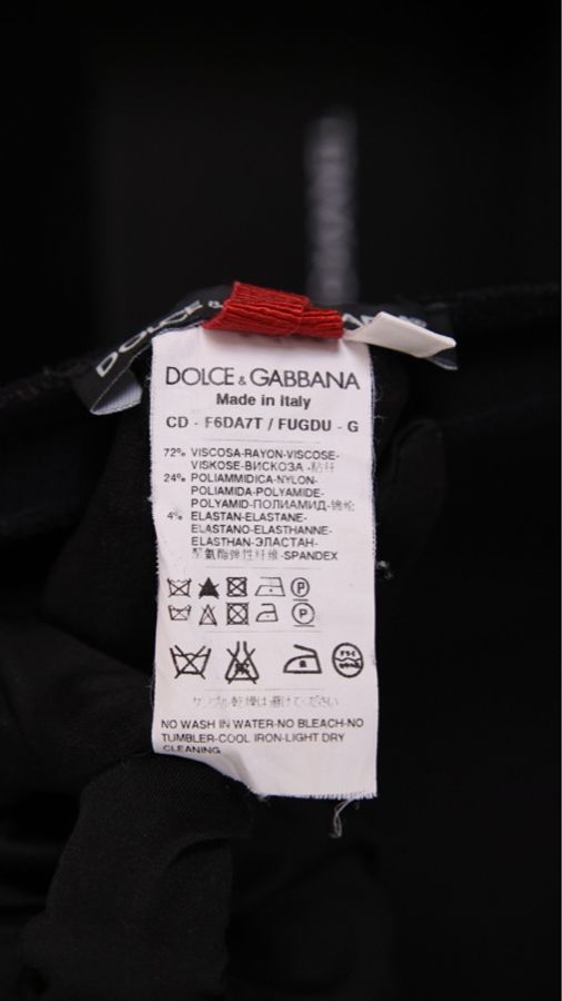 Dolce&Gabbana黑色蕾丝拼接短袖连衣裙-36
