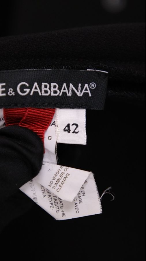Dolce&Gabbana黑色蕾丝拼接短袖连衣裙-37