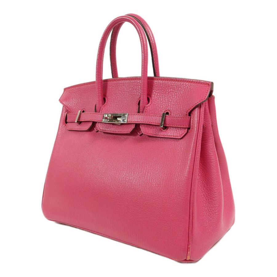 HERMES Chevre皮革Birkin 25手挽袋Rose Pourpre-2