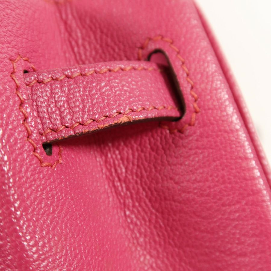 HERMES Chevre皮革Birkin 25手挽袋Rose Pourpre-7