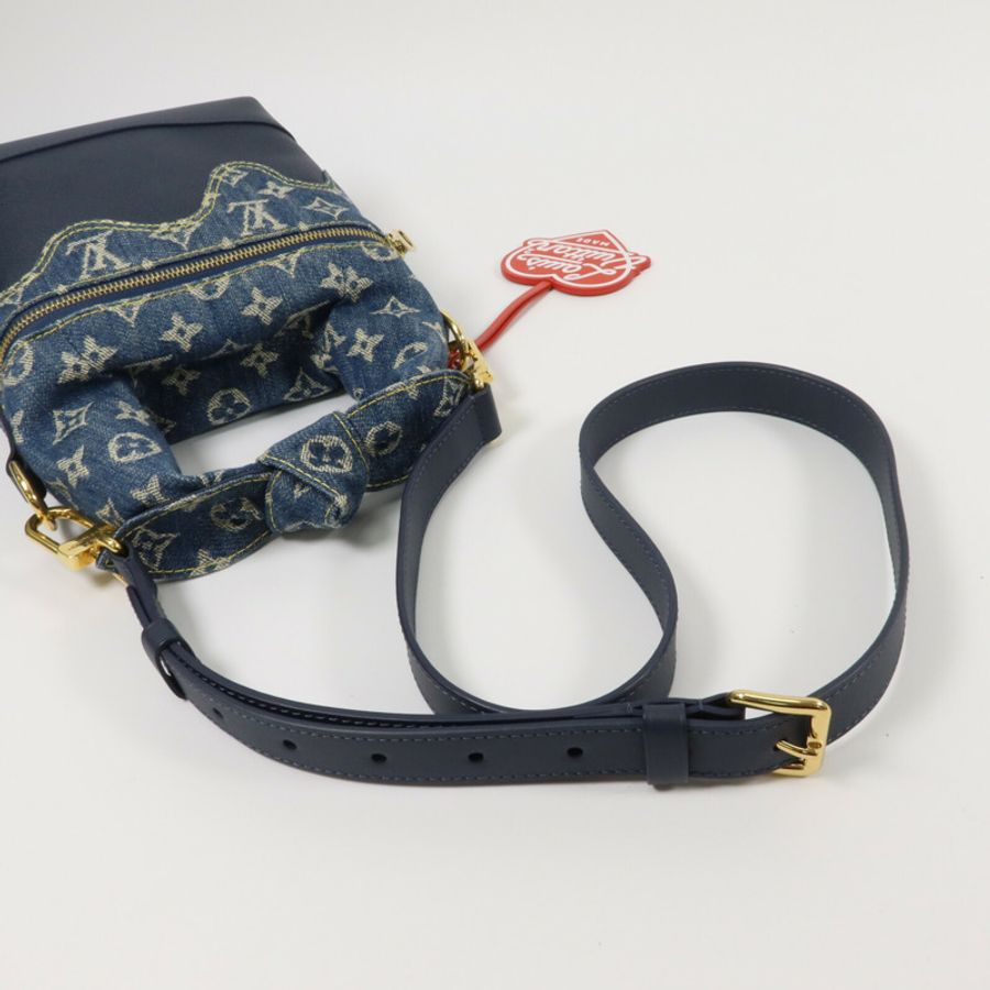 LOUIS VUITTON Monogram Denim/Taurillon Japanese Cruiser手挽肩背兩用袋-8