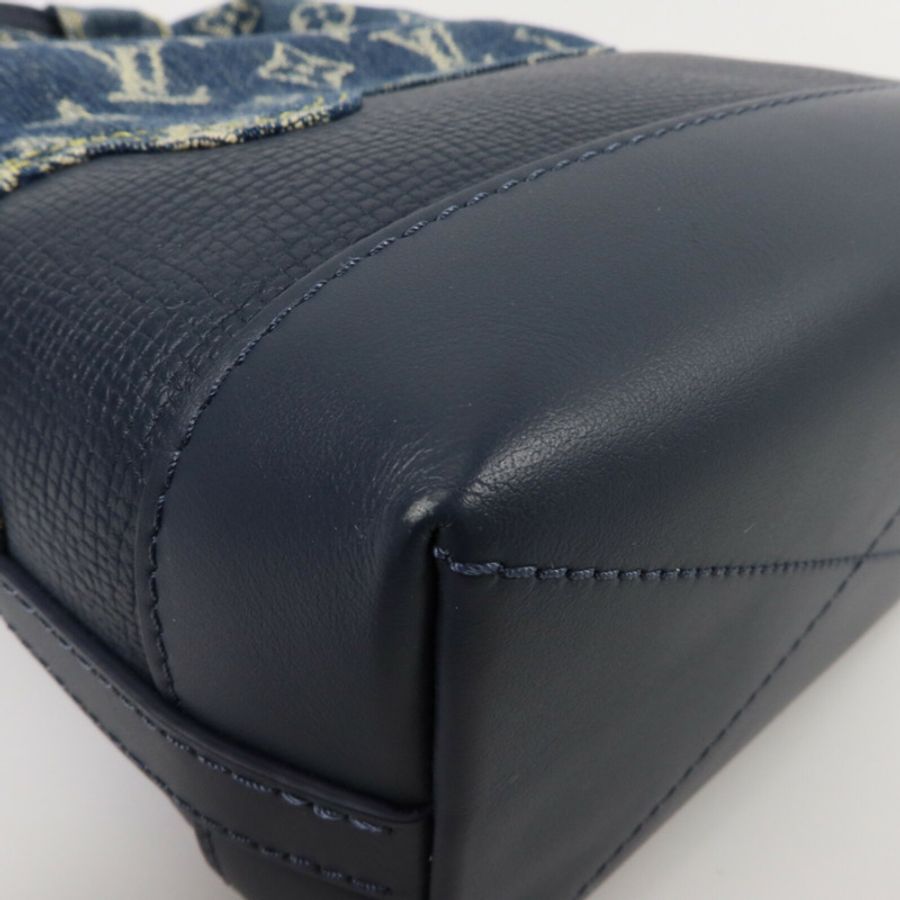 LOUIS VUITTON Monogram Denim/Taurillon Japanese Cruiser手挽肩背兩用袋-12