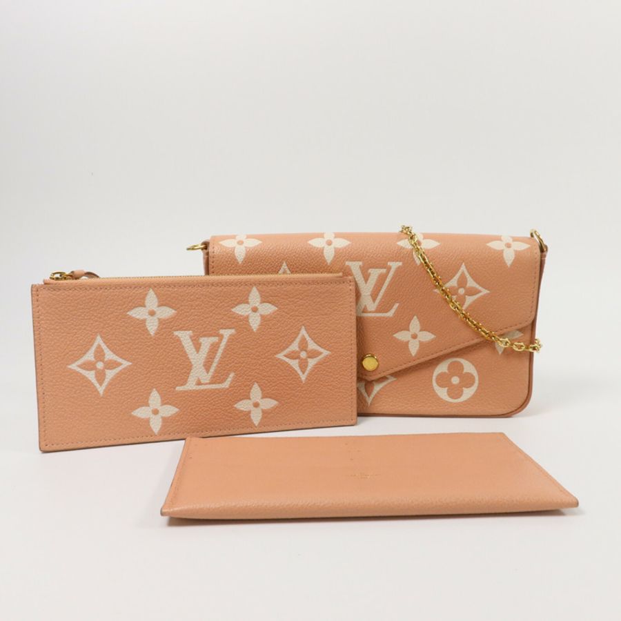 LOUIS VUITTON Monogram Empreinte Pochette Felicie鏈帶肩背袋-12