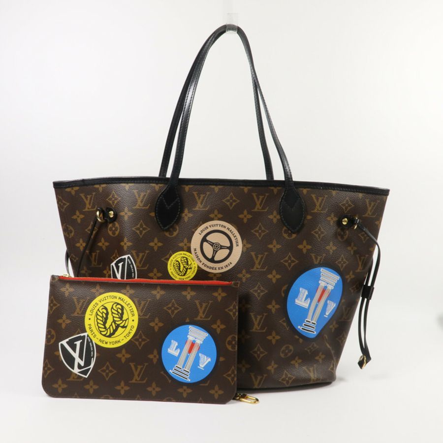 LOUIS VUITTON Monogram World Tour Neverfull MM手挽袋-14