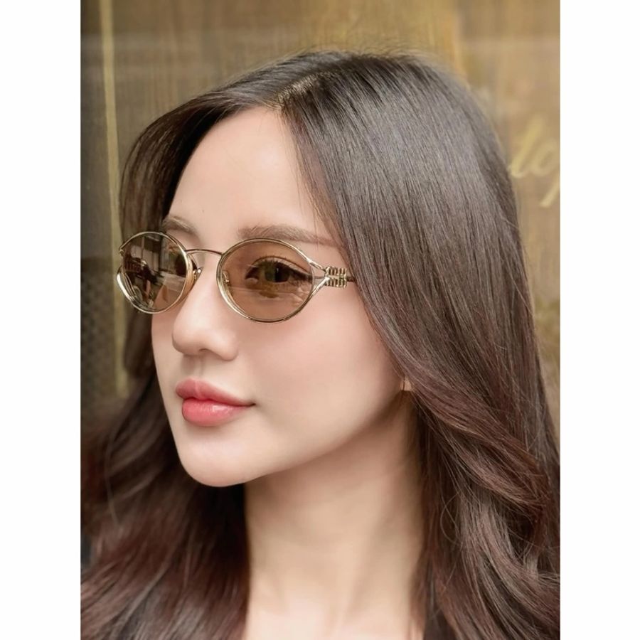 Miu Miu 新款橢圓 金屬框架 太陽眼鏡-0