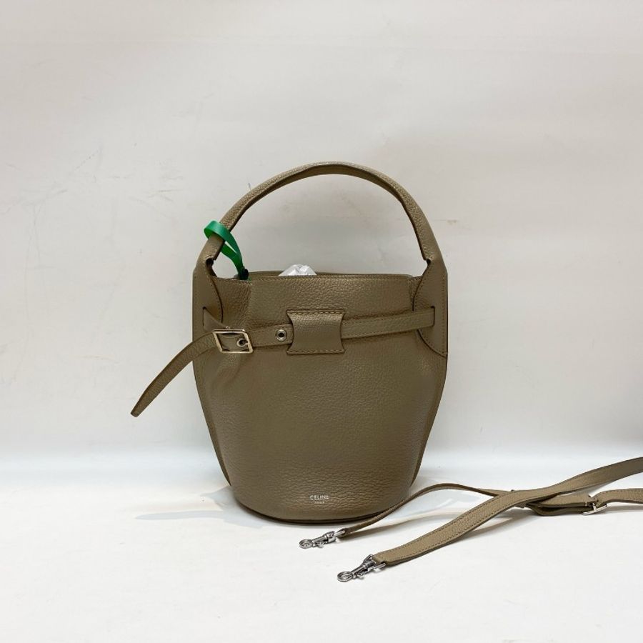 CELINE赛琳BIG BAG BUCKET大象灰荔枝纹牛皮nano水桶包21*15*15-0