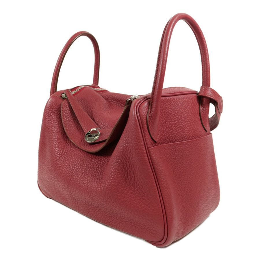 HERMES Clemence皮革Lindy 30肩背袋Ruby-2