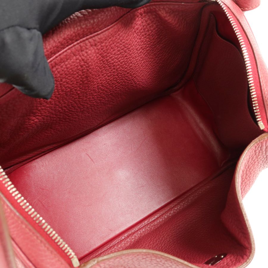 HERMES Clemence皮革Lindy 30肩背袋Ruby-4