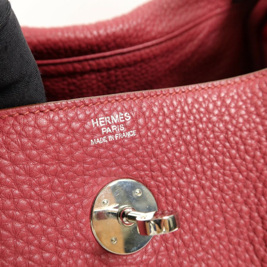 HERMES Clemence皮革Lindy 30肩背袋Ruby-5
