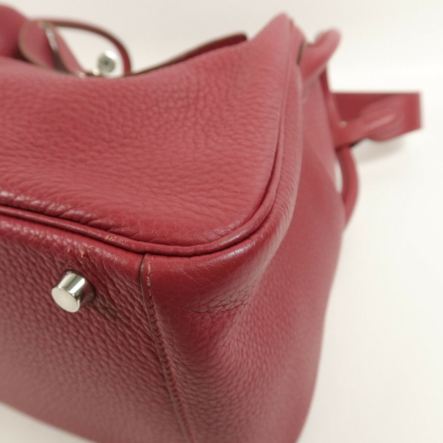 HERMES Clemence皮革Lindy 30肩背袋Ruby-11
