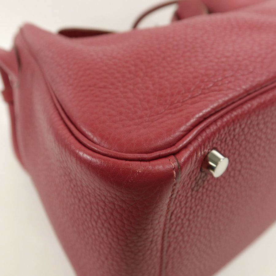 HERMES Clemence皮革Lindy 30肩背袋Ruby-12