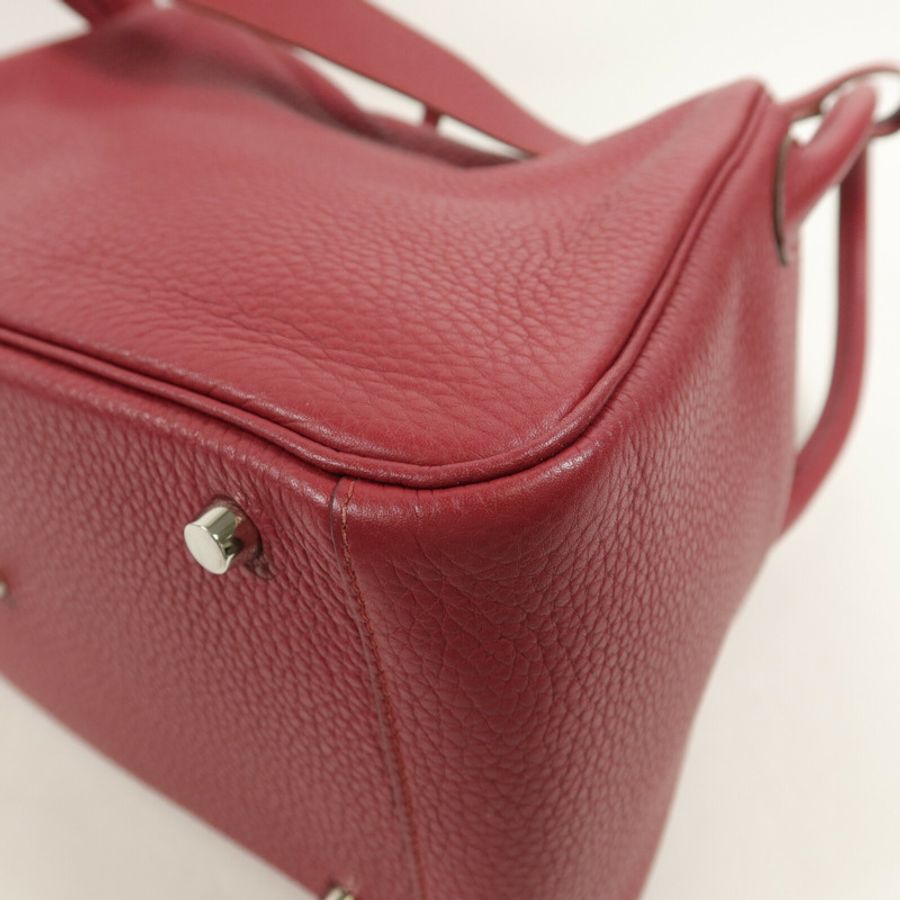 HERMES Clemence皮革Lindy 30肩背袋Ruby-13