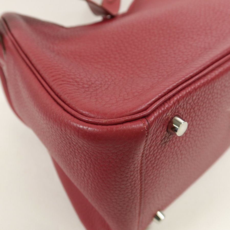 HERMES Clemence皮革Lindy 30肩背袋Ruby-14